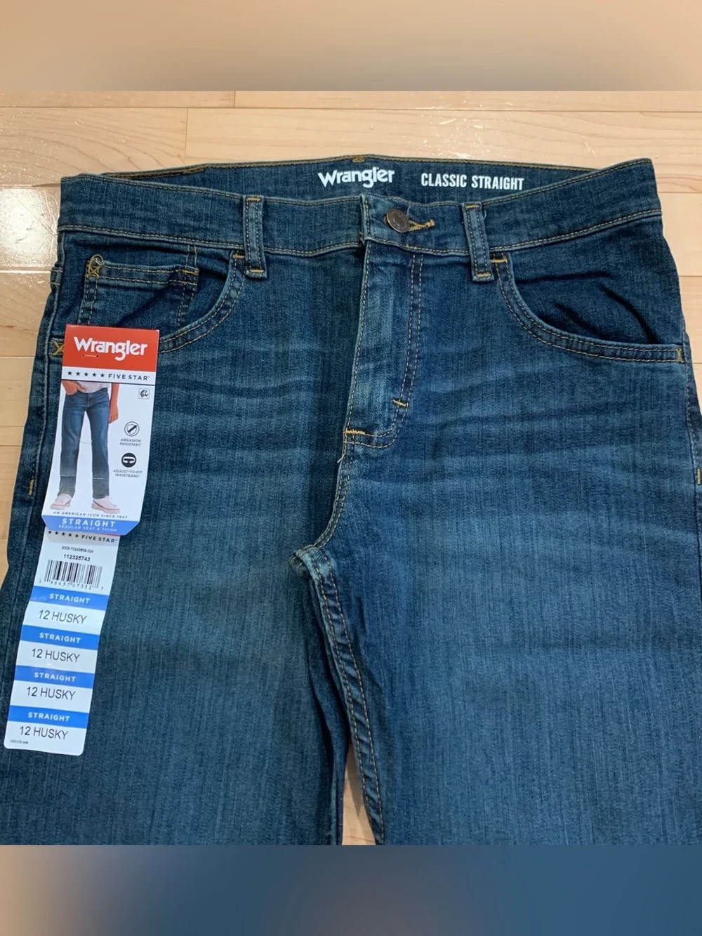 New! Wrangler Youth Boys Jeans – Size 12 Husky – Lot of 2 Classic Straight Pants